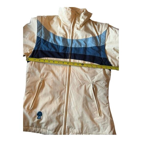 Vintage Sims retro style ski jacket cream blue size Small - Picture 4 of 9